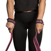 black-pink weight lifting straps for better grip when lifting