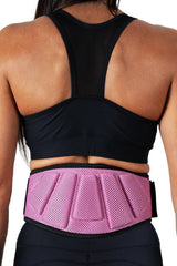 pink padded squat and powerlifting belt