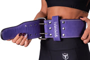 purple powerlifting belt waist fit iron bull strength