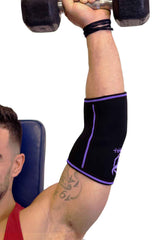 black-purple elbow sleeves for weight lifting
