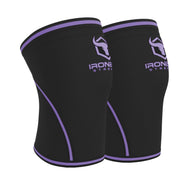 black-purple iron bull strength 7mm knee sleeves side view