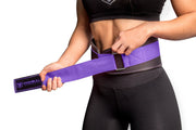 black-purple women weight lifting belt fit adjustable size