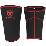 black-red iron bull strength 7mm knee sleeves front and back