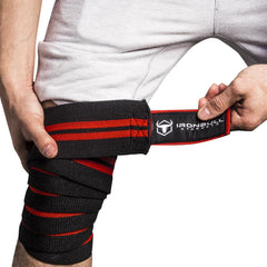 black-red knee wraps compression secures articulation