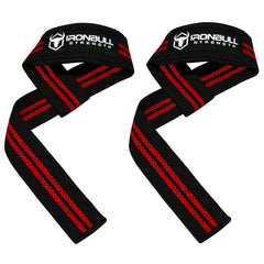 black-red lifting support straps for powerlifting
