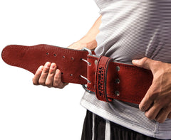 red powerlifting belt waist fit iron bull strength