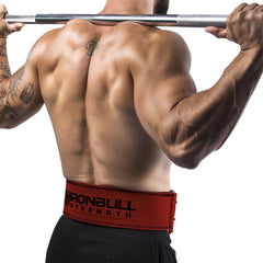 red squat and deadlift belt iron bull strength