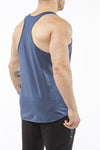 navy-blue gym stringer sportswear Y back side
