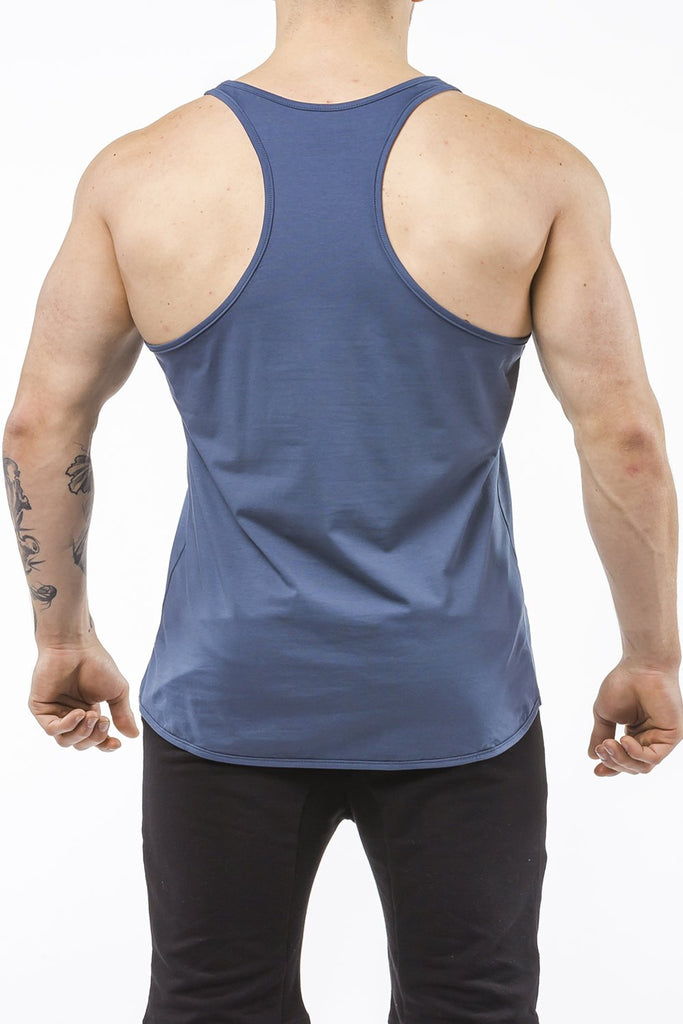 navy-blue gym tank top classic dry-fit back