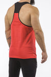 red-black gym stringer sportswear back side