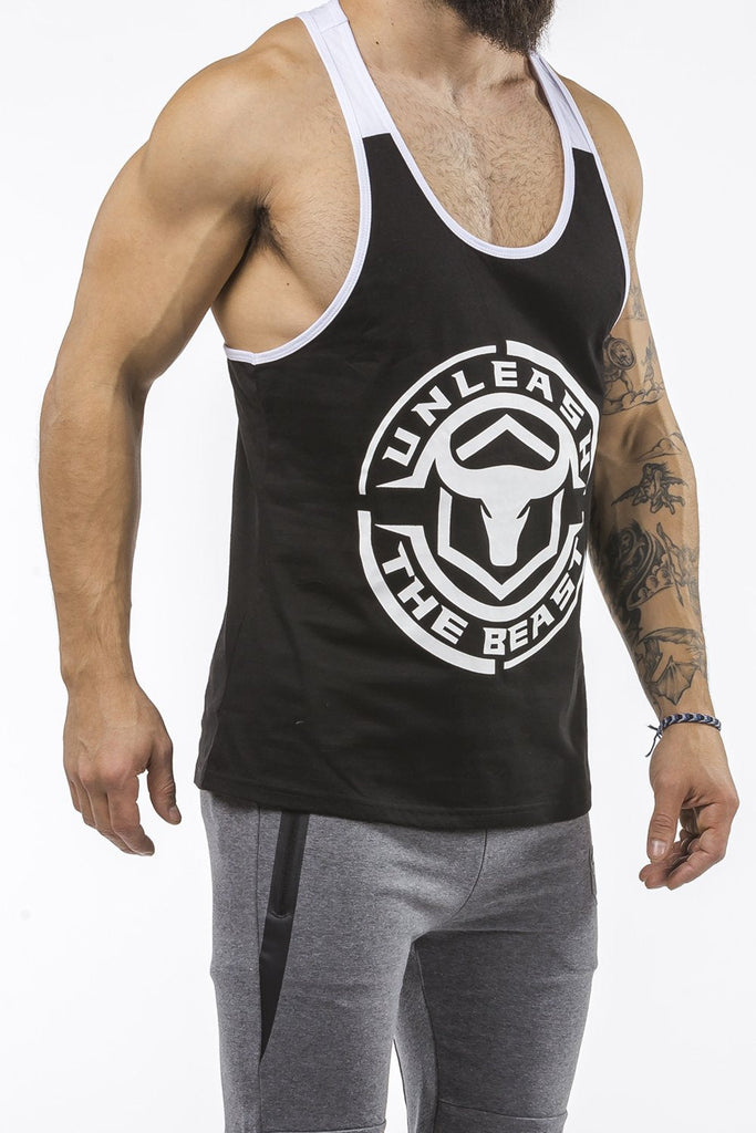 black-white workout stringer unleash series front side