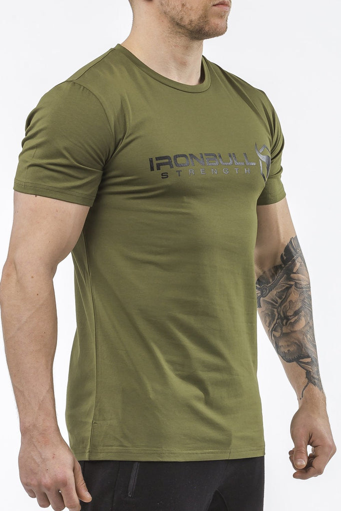 army-green classic series cotton t-shirt iron bull strength