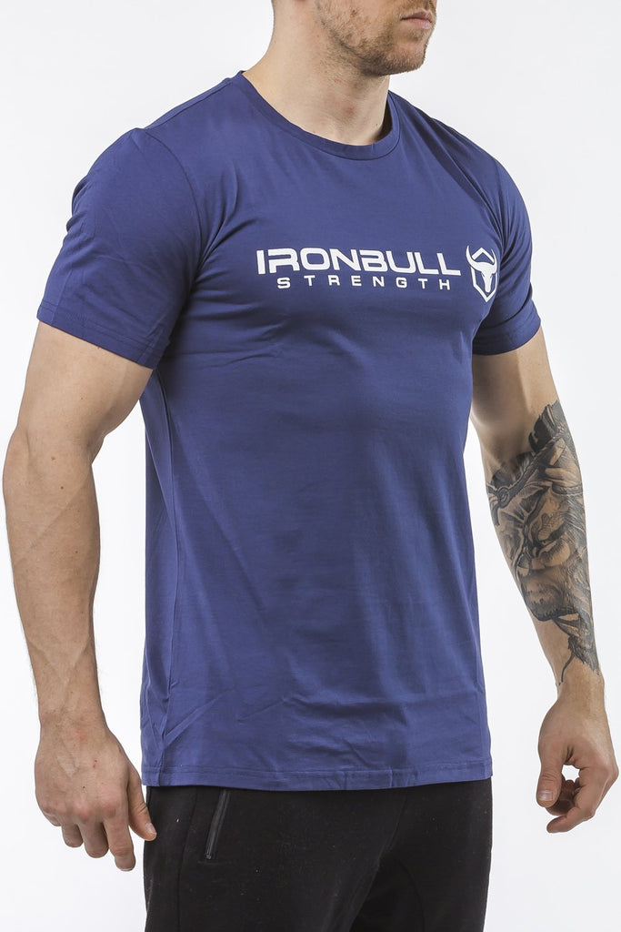 navy-blue classic series cotton t-shirt iron bull strength