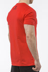red tapered fit cotton t-shirt iron bull strength