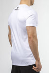 white tapered fit cotton t-shirt iron bull strength