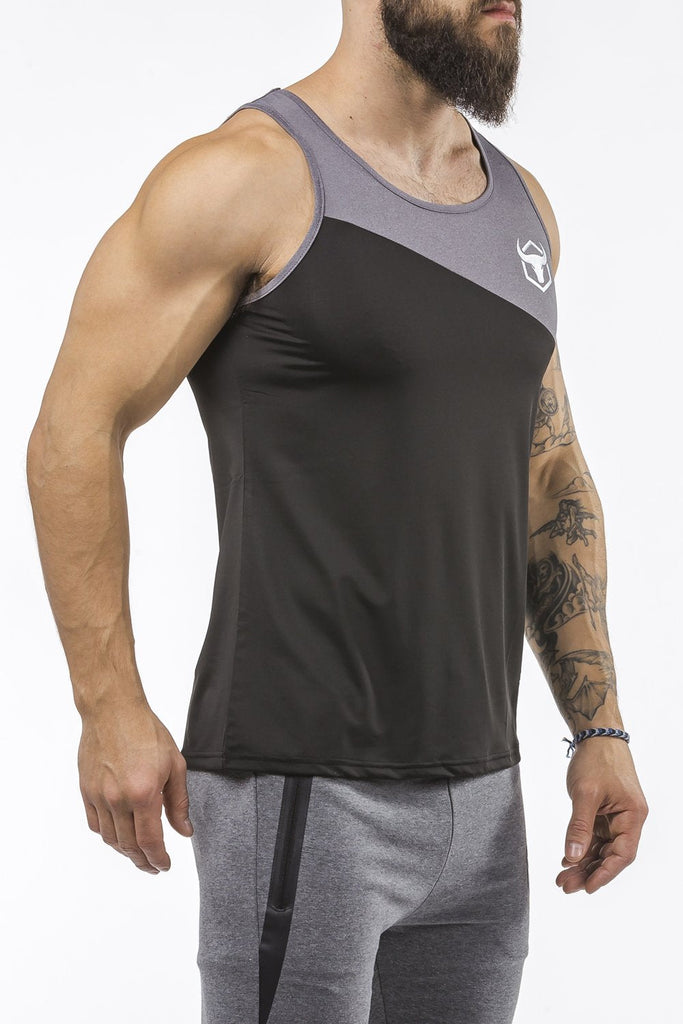 black-gray workout performance comfortable tank top