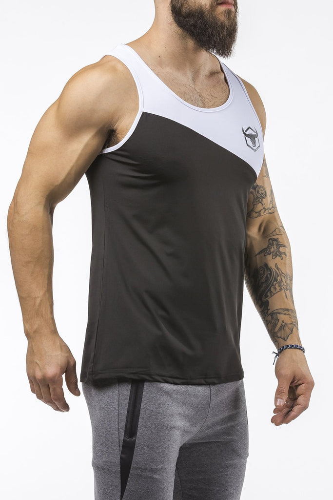 black-white workout performance comfortable tank top