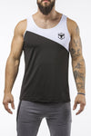 black-white workout performance fit tank top casual wear
