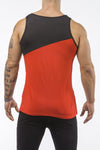 red-black gym training tank top stretch polyester