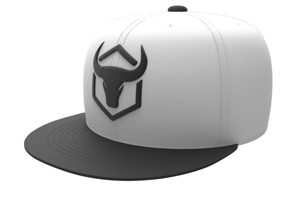 white-black cap with fitness logo