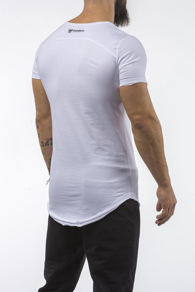 white gym t-shirt scoop neck breathable shirt