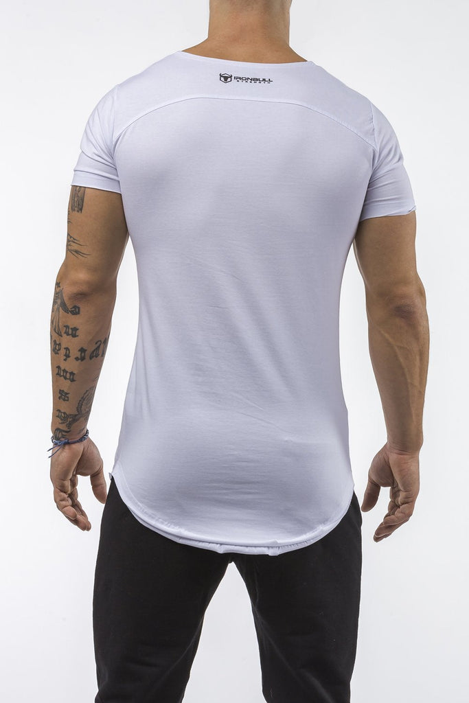 white gray gym t-shirt scoop neck stretch cotton