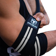 black-white elbow compression wraps