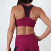burgundy women breathable quick dry mesh top sports bra