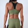 khaki women breathable quick dry mesh top sports bra