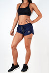 navy-blue polyester blend women shorts performance series