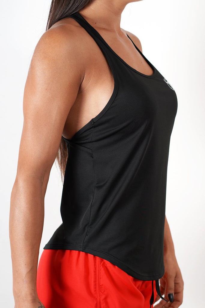 black breathable women tank top performance series