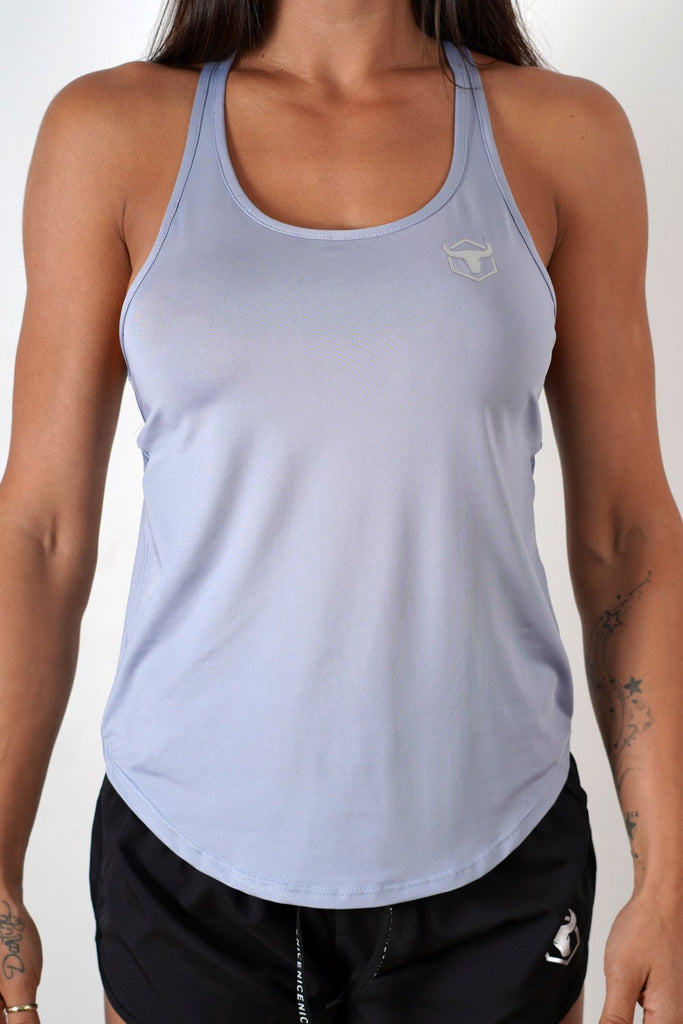 light-blue polyester blend women tank top performance series